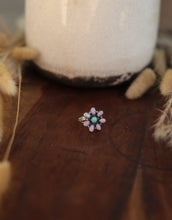 Load image into Gallery viewer, Pink and Kingman Flower Ring (7.25)
