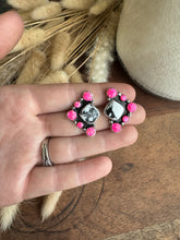 Load image into Gallery viewer, White Buffalo &amp; pink opal Studs
