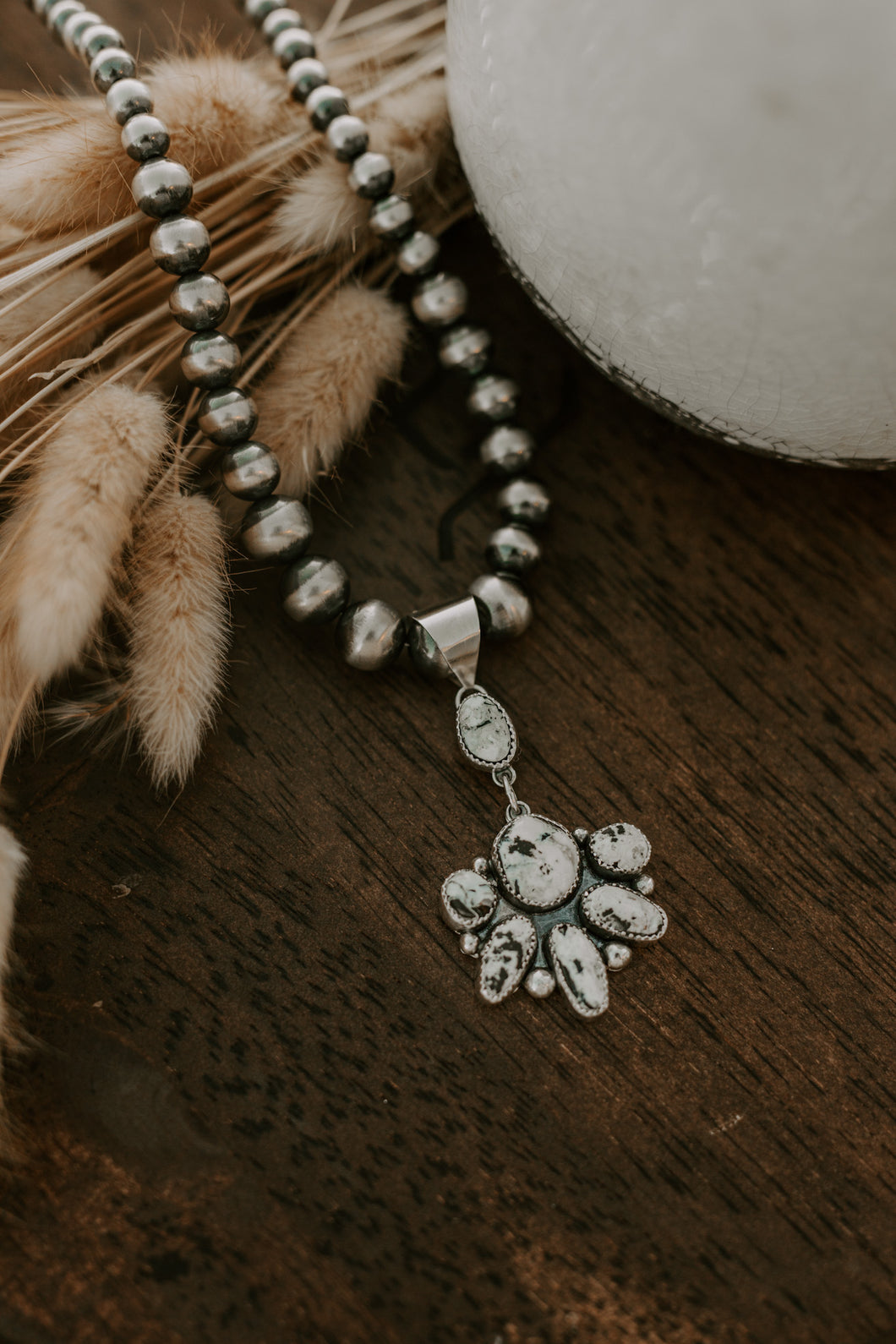 White Buffalo Cluster Pendant