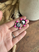 Load image into Gallery viewer, White Buffalo &amp; pink opal Studs

