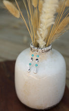 Load image into Gallery viewer, White Buffalo &amp; Turquoise Drop Dangles

