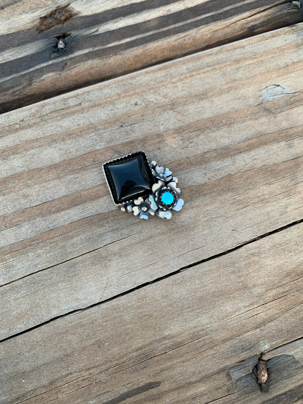 Black Onyx and Kingman Flower (Made to Order)