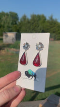 Load and play video in Gallery viewer, Red Garnet and Flower Earrings
