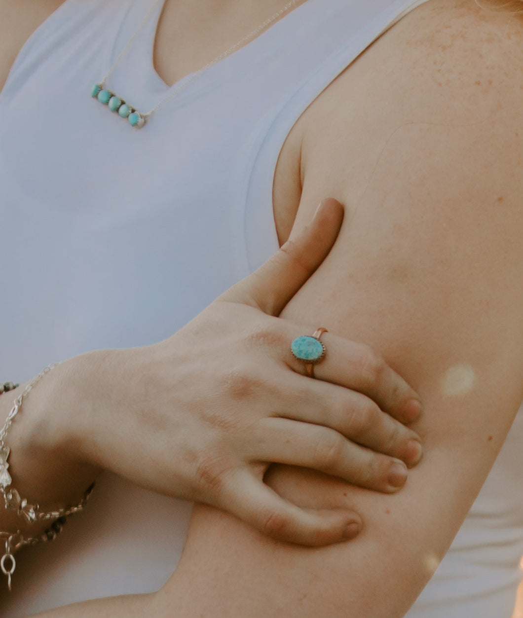 Copper/Turquoise Ring (sz 8)