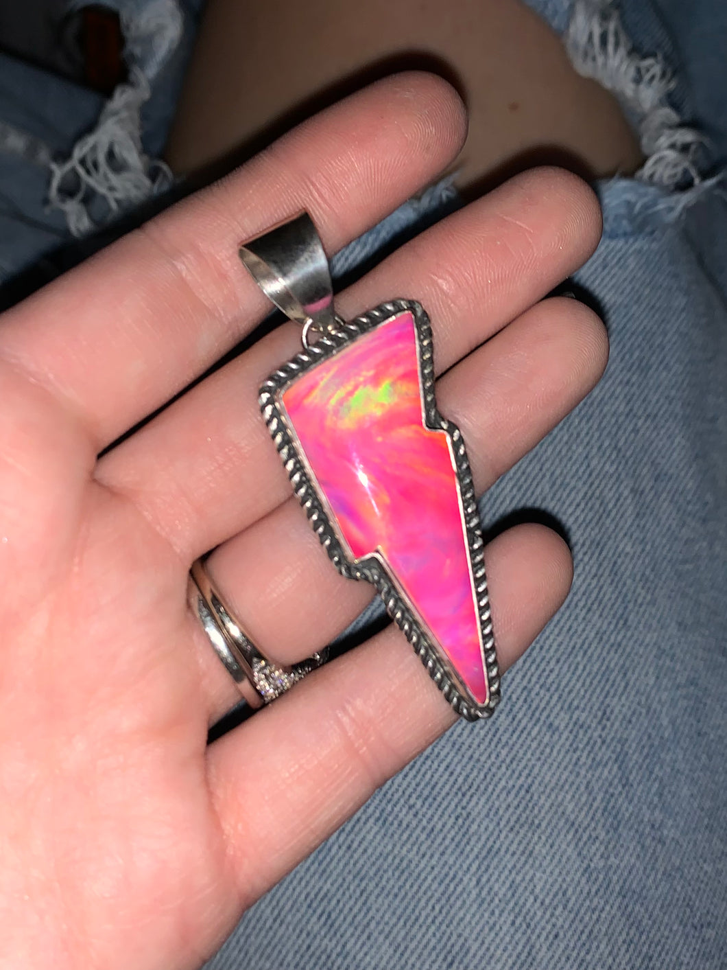 Pink Aurora Opal Bolt